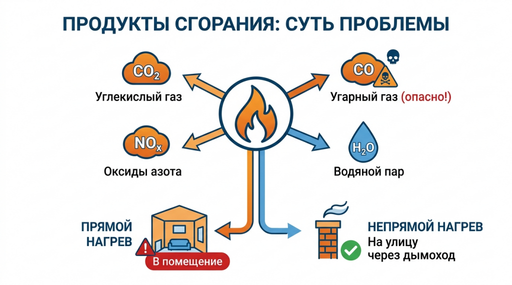 описание отвода продуктов сгорания