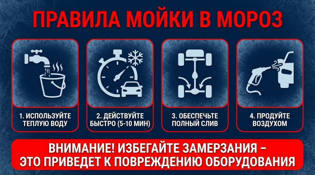 Правила мойки зимой Правила мойки зимой