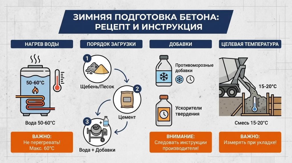 Приготовление зимнего бетона Приготовление зимнего бетона
