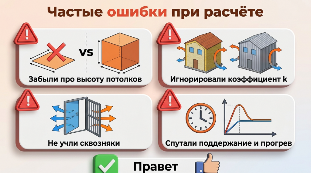 ошибки при подборе