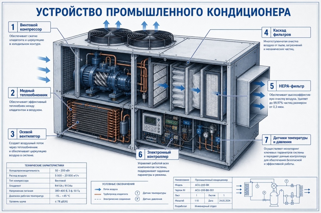 Устройство промышленного кондиционера