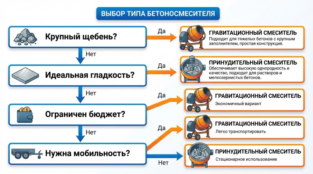 Как выбрать бетоносмеситель